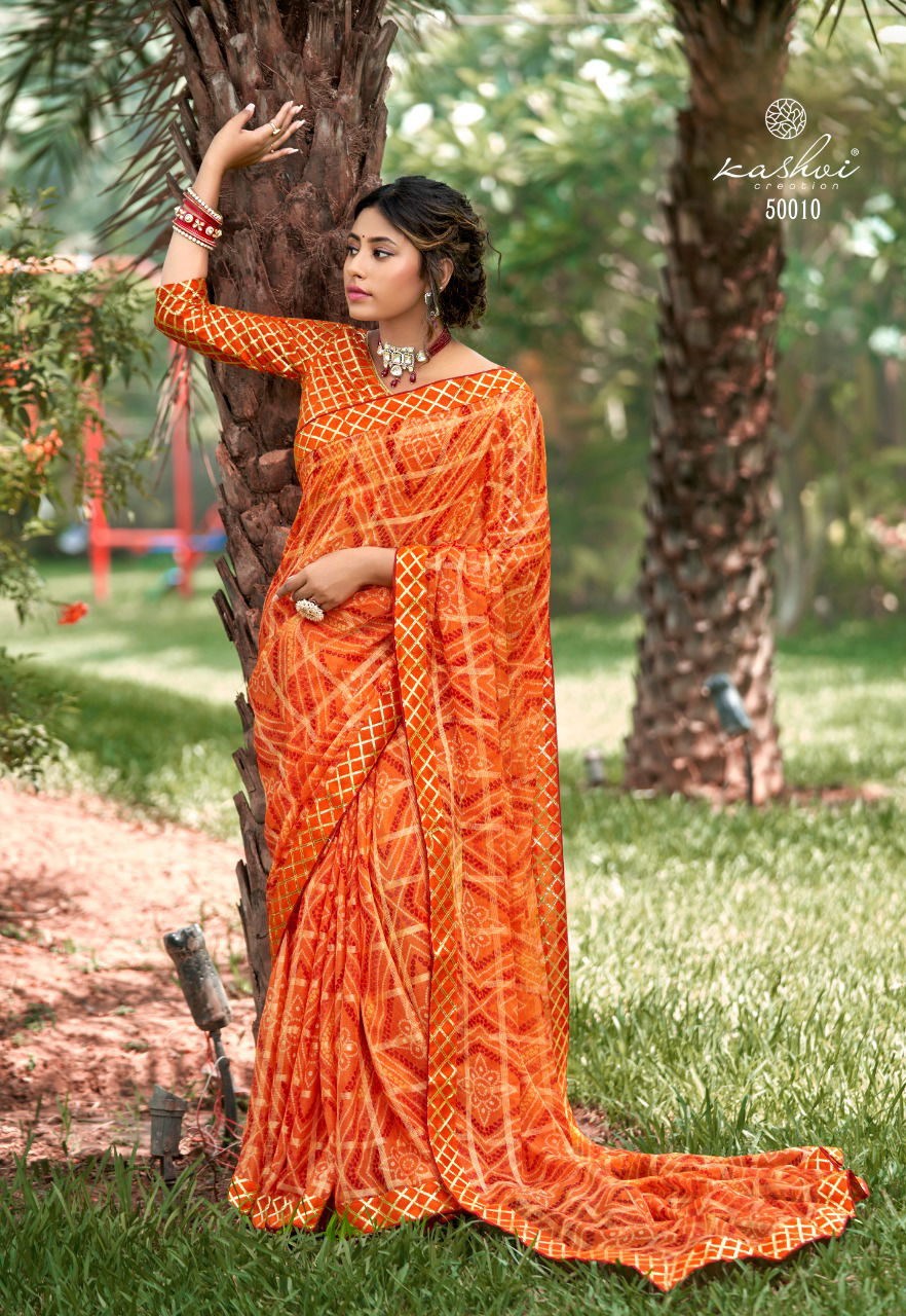 Kasvi Vaishnavi New Stylish Festive Wear Chiffon Designer Saree Collection